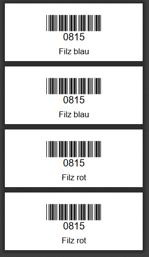 my-Lagerverwaltungssoftware: mehrere Artikel-Barcode-Etiketten in einer PDF-Datei